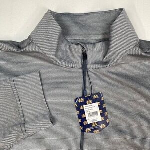 Tourney Brand Mens Quarter Zip Pullover Steel Gray Micro Stripe Golf Long Sleeve